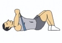 Alternate Chest Presses Exercise while lying down