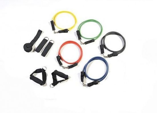Resistance bands come in all shapes and sizes, and in various strengths. They are so cheap you can afford to have one in your home, office and travelling bag for vacations and conferences. You can use stronger cords as your strength improves