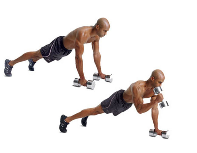PushUp-Position Hammer Curl Conditioning Exercise Using Hand Weights