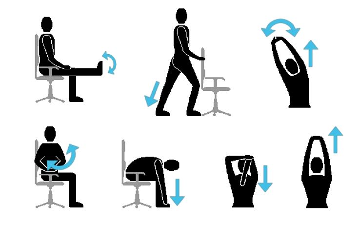 Simple exercises and streches you can so in the office