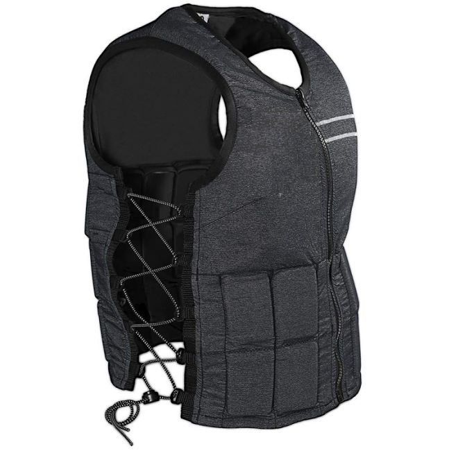 Weighted body vests should allow weights to be added and reduced easily