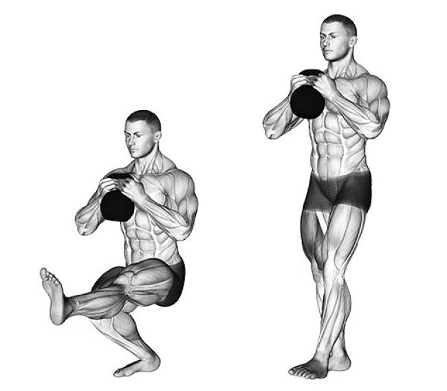 Kettlebell Pistol Squat Exercise