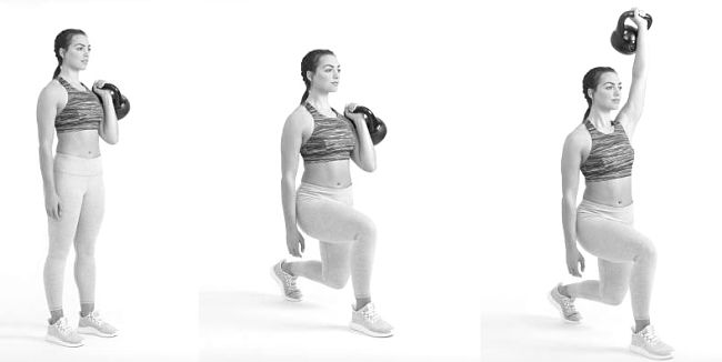 Kettlebell Lunge Press Exercise