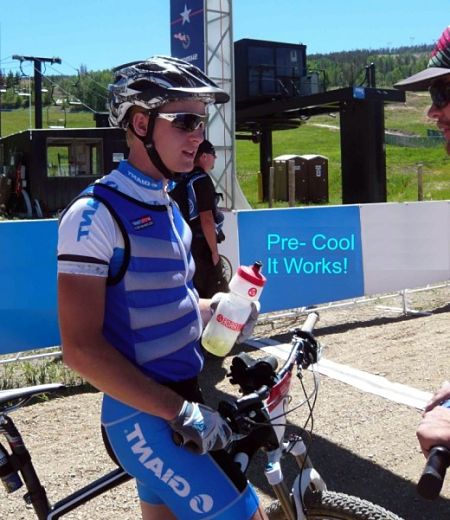 Pre-cooling when cycling using and ice-vest works a treat