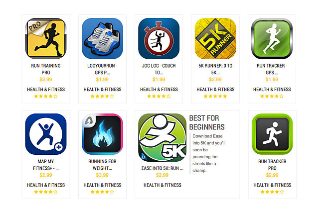 Some of the wide range of apps available - see the guide for what type to choose